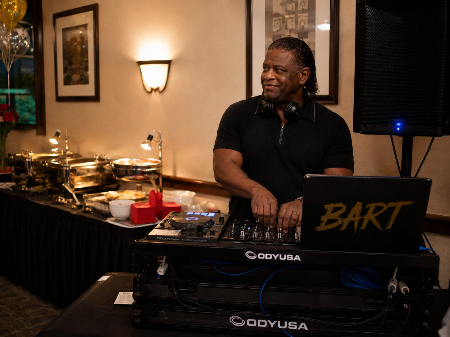 Bart DJ setup at a banquet room