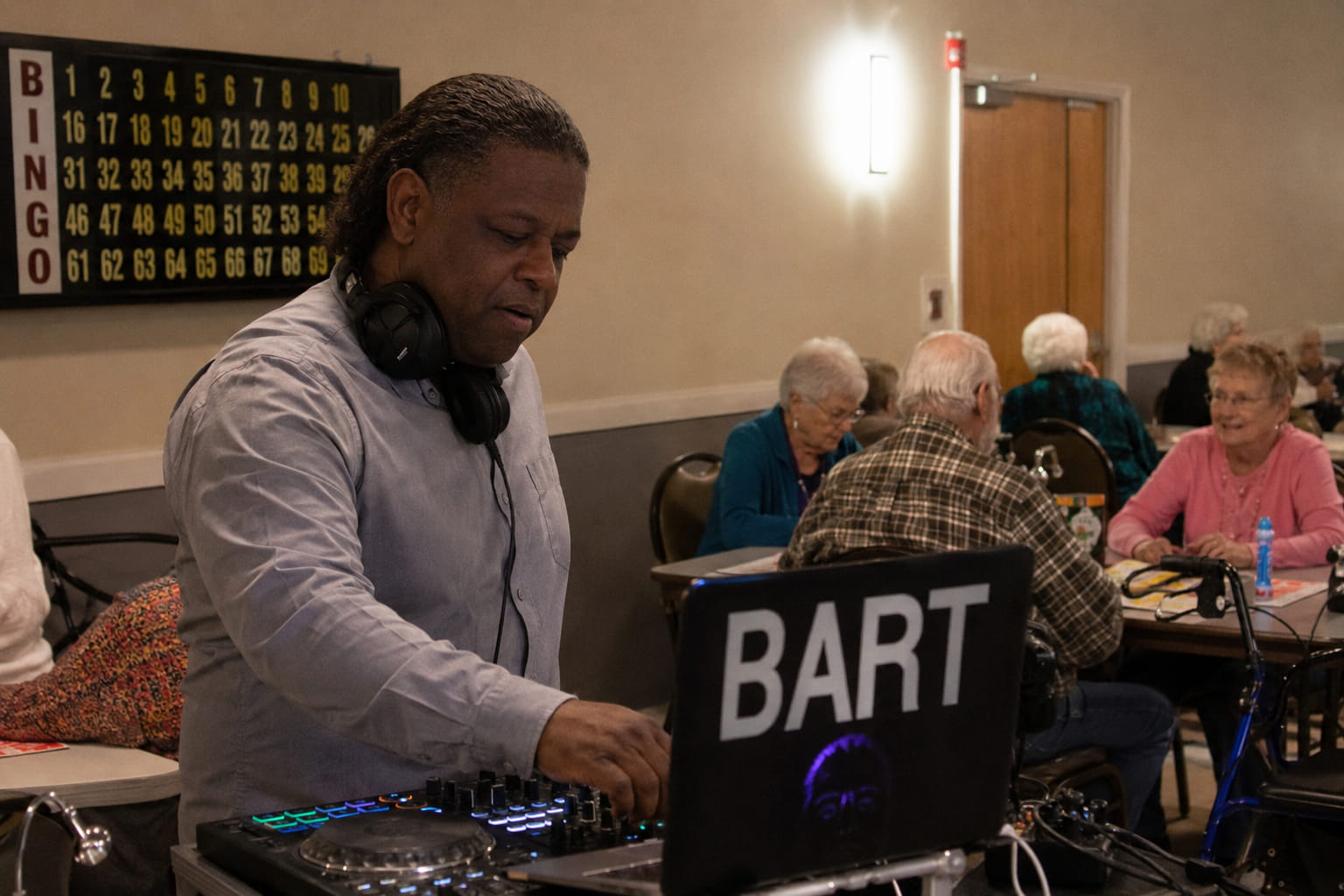 Bart performing at a community event